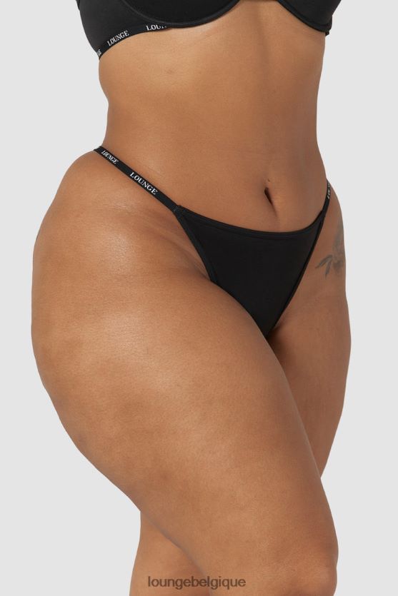 être Lounge femmes string classique lisse noir Z66B8F558 sous-vêtement