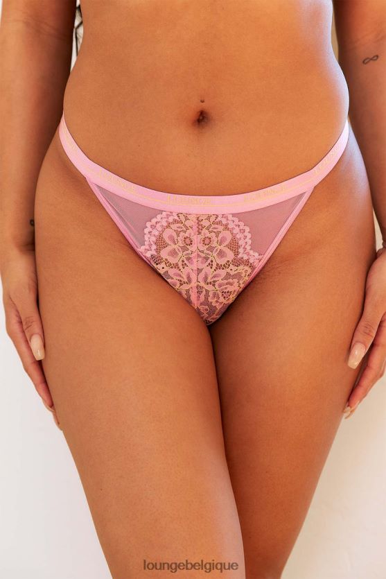 être Lounge femmes string fleuri bicolore rose Z66B8F588 sous-vêtement