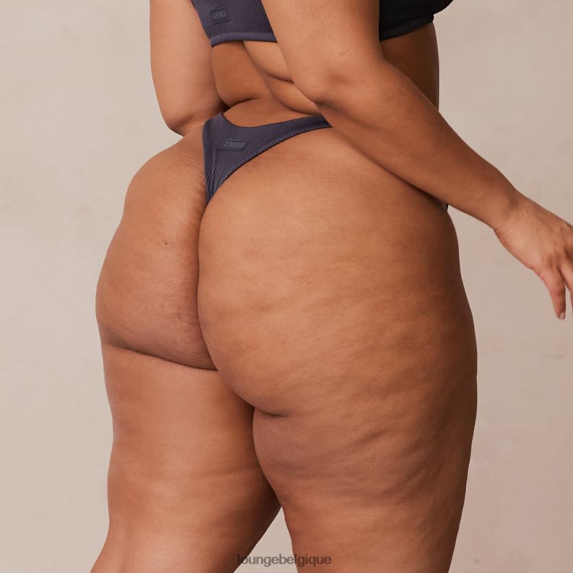 être Lounge femmes string triangle côtelé bleu anthracite Z66B8F509 sous-vêtement