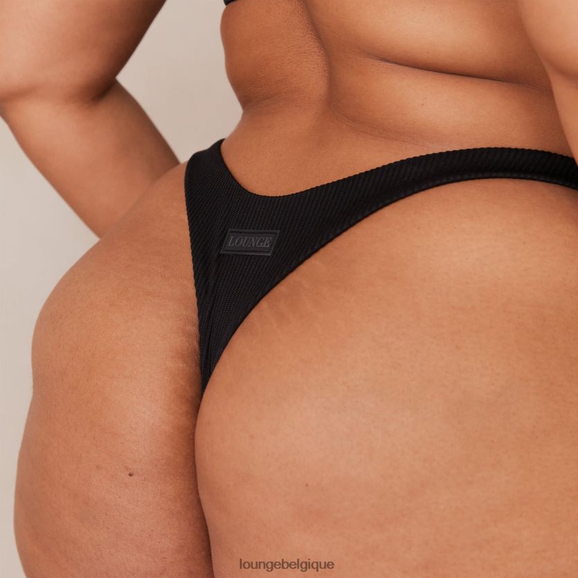 être Lounge femmes Ensemble soutien-gorge triangle côtelé et string/culotte noir Z66B8F233 sous-vêtement