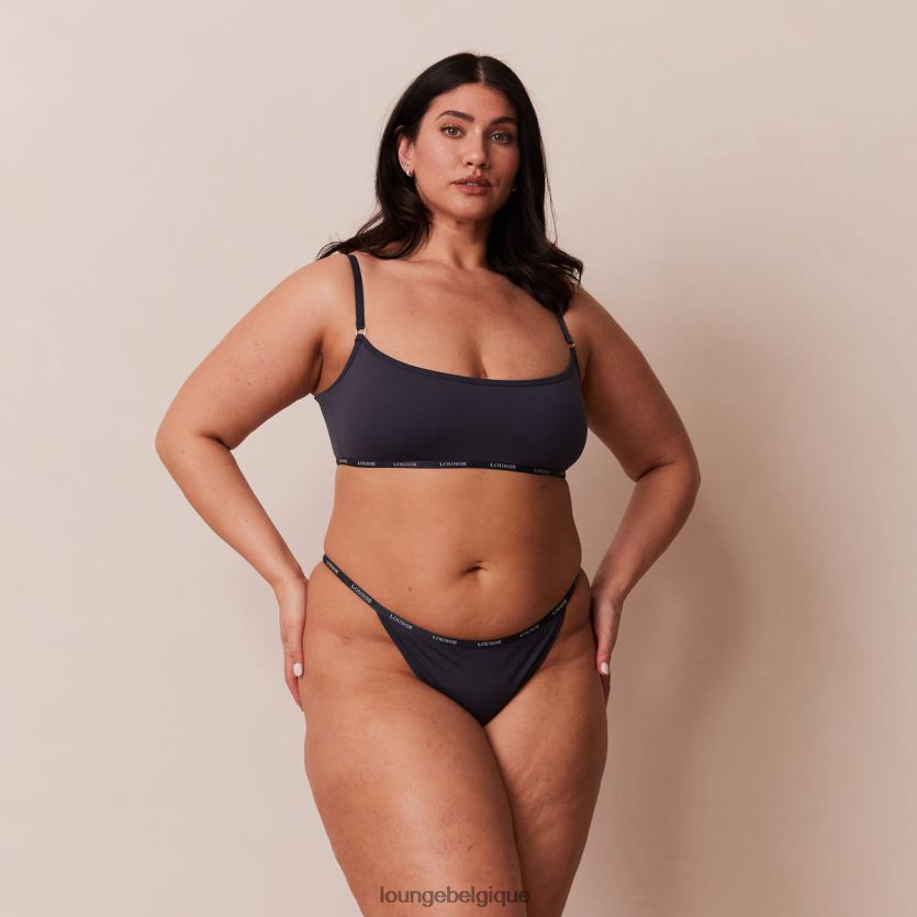 être Lounge femmes ensemble essentiel bralette & string/culotte charbon bleu Z66B8F179 sous-vêtement