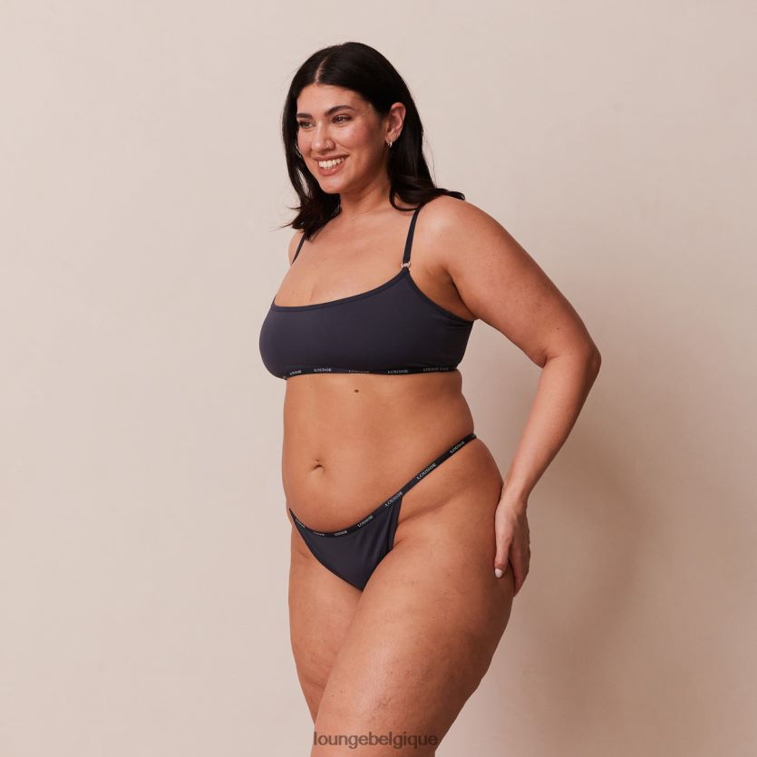être Lounge femmes ensemble essentiel bralette & string/culotte charbon bleu Z66B8F179 sous-vêtement