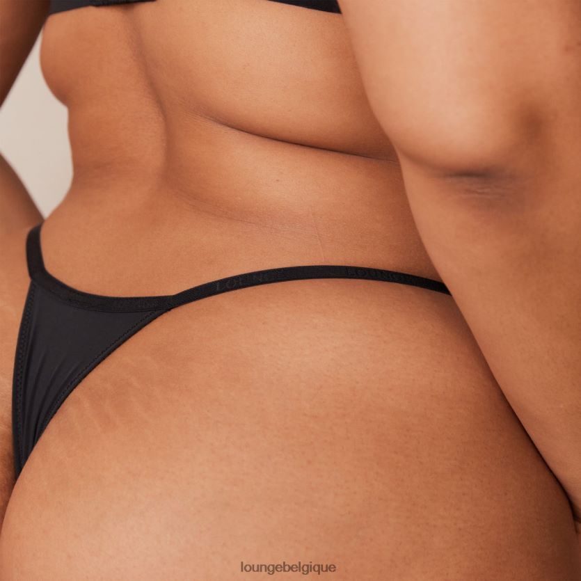 être Lounge femmes ensemble soutien-gorge t-shirt plongeant léger sans armatures et string/culotte noir Z66B8F226 sous-vêtement