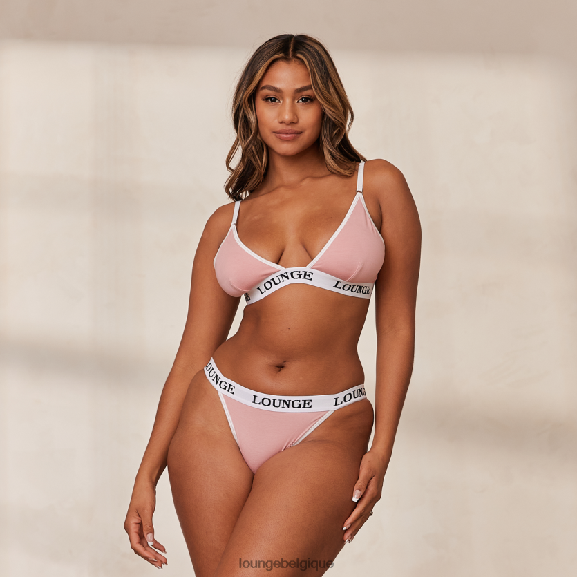 être Lounge femmes ensemble soutien-gorge triangle et string/culotte en bambou rose Z66B8F172 sous-vêtement
