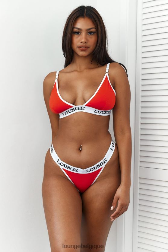 être Lounge femmes ensemble soutien-gorge triangle et string/culotte en bambou rouge Z66B8F194 sous-vêtement