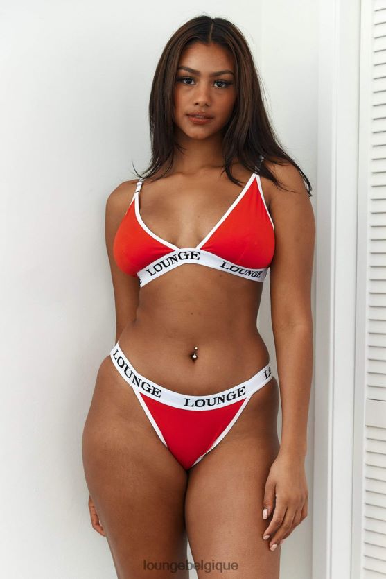 être Lounge femmes ensemble soutien-gorge triangle et string/culotte en bambou rouge Z66B8F194 sous-vêtement