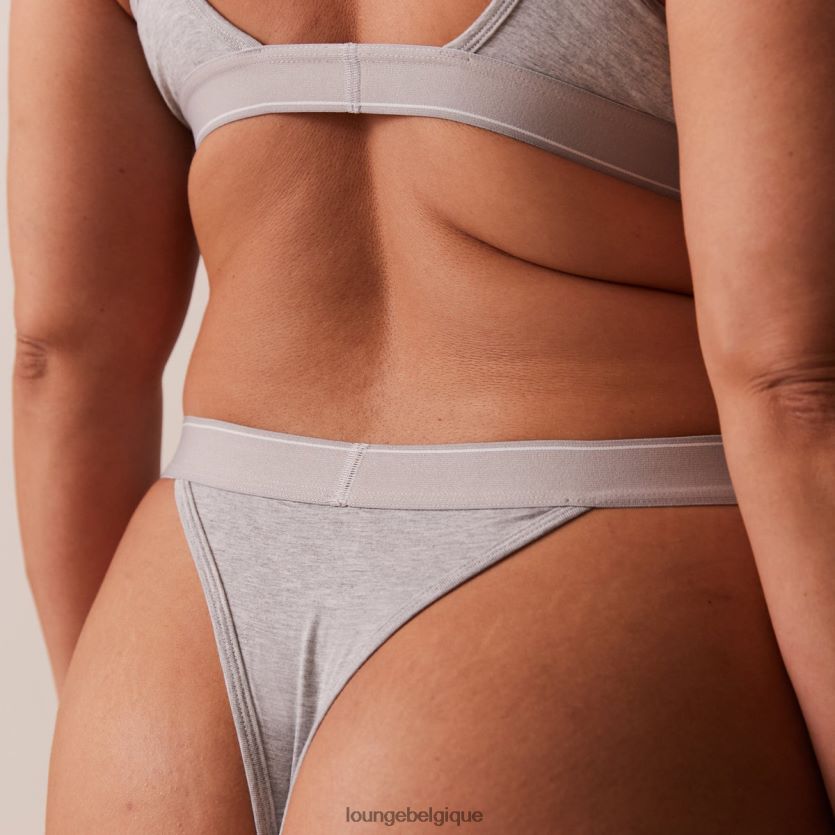 être Lounge femmes ensemble soutien-gorge triangle minimal en bambou et string/culotte gris Z66B8F214 sous-vêtement
