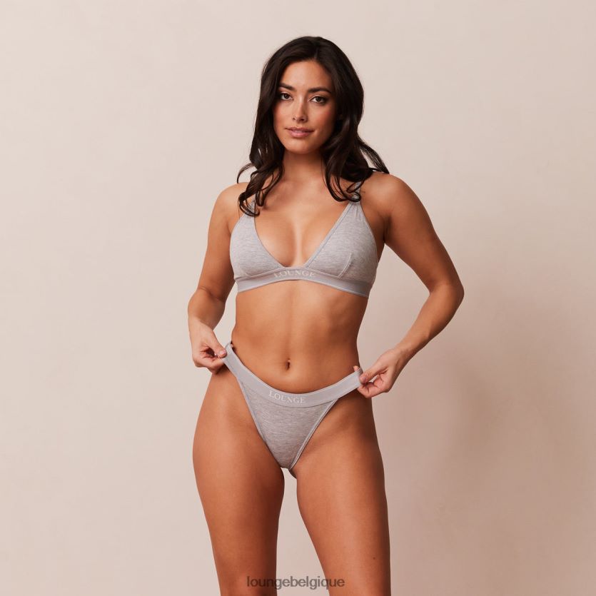être Lounge femmes ensemble soutien-gorge triangle minimal en bambou et string/culotte gris Z66B8F214 sous-vêtement