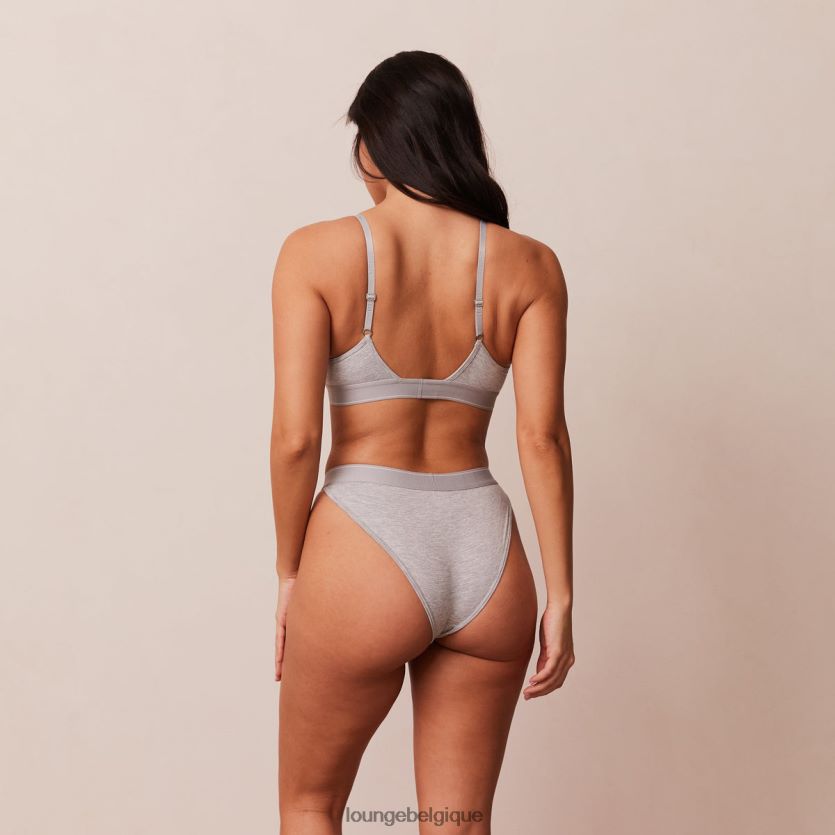 être Lounge femmes ensemble soutien-gorge triangle minimal en bambou et string/culotte gris Z66B8F214 sous-vêtement