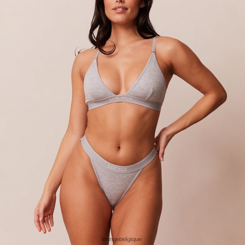 être Lounge femmes ensemble soutien-gorge triangle minimal en bambou et string/culotte gris Z66B8F214 sous-vêtement