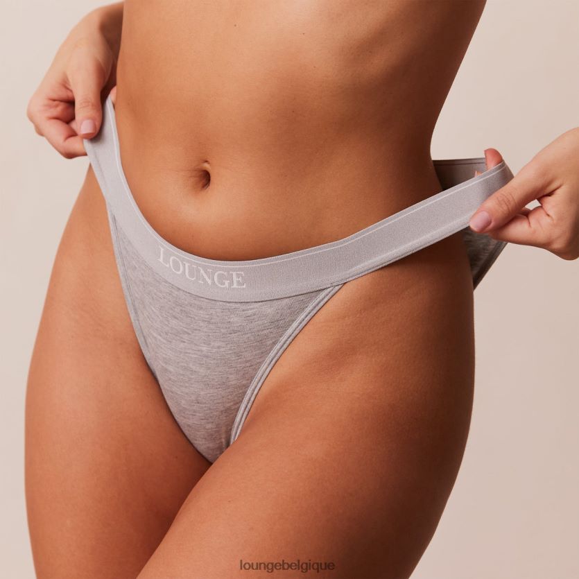 être Lounge femmes ensemble soutien-gorge triangle minimal en bambou et string/culotte gris Z66B8F214 sous-vêtement