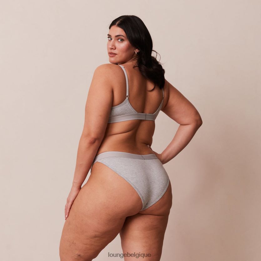 être Lounge femmes ensemble soutien-gorge triangle minimal en bambou et string/culotte gris Z66B8F214 sous-vêtement