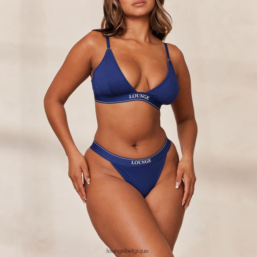 être Lounge femmes ensemble soutien-gorge triangle minimal en bambou et string/culotte marine Z66B8F217 sous-vêtement