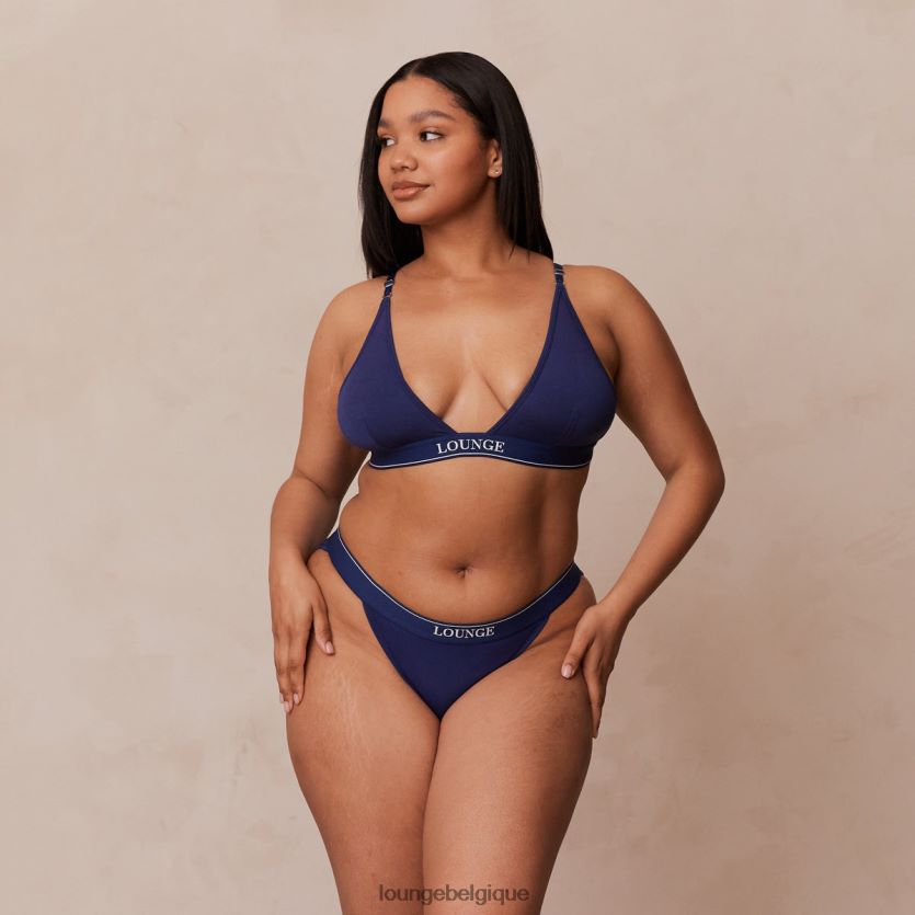 être Lounge femmes ensemble soutien-gorge triangle minimal en bambou et string/culotte marine Z66B8F217 sous-vêtement