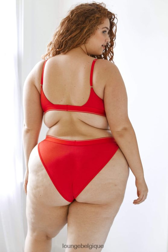 être Lounge femmes ensemble soutien-gorge triangle minimal en bambou et string/culotte rouge Z66B8F211 sous-vêtement