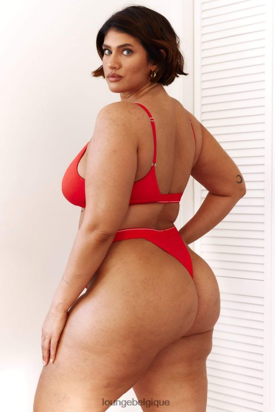 être Lounge femmes ensemble soutien-gorge triangle minimal en bambou et string/culotte rouge Z66B8F211 sous-vêtement