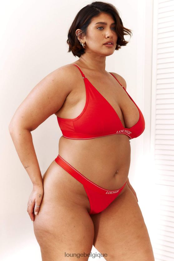 être Lounge femmes ensemble soutien-gorge triangle minimal en bambou et string/culotte rouge Z66B8F211 sous-vêtement