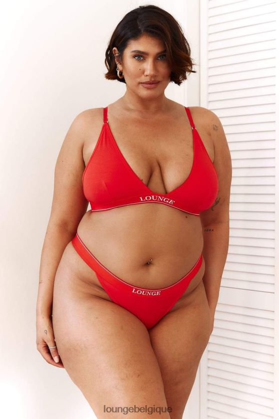 être Lounge femmes ensemble soutien-gorge triangle minimal en bambou et string/culotte rouge Z66B8F211 sous-vêtement