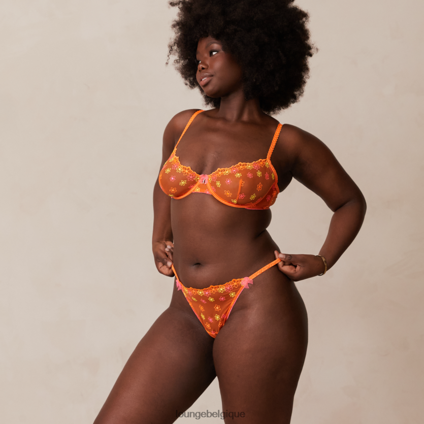 être Lounge femmes ensemble soutien-gorge balconnet et string fluo orange Z66B8F106 sous-vêtement