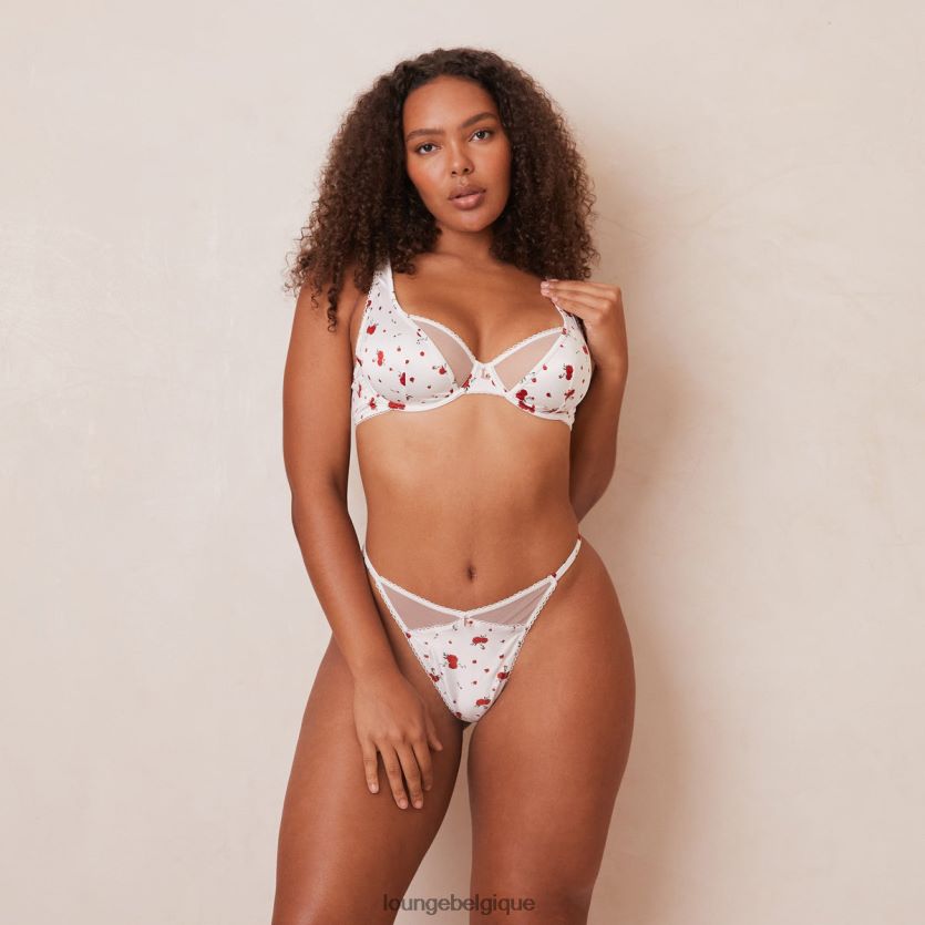 être Lounge femmes ensemble soutien-gorge et string à balconnet rose blanc Z66B8F125 sous-vêtement