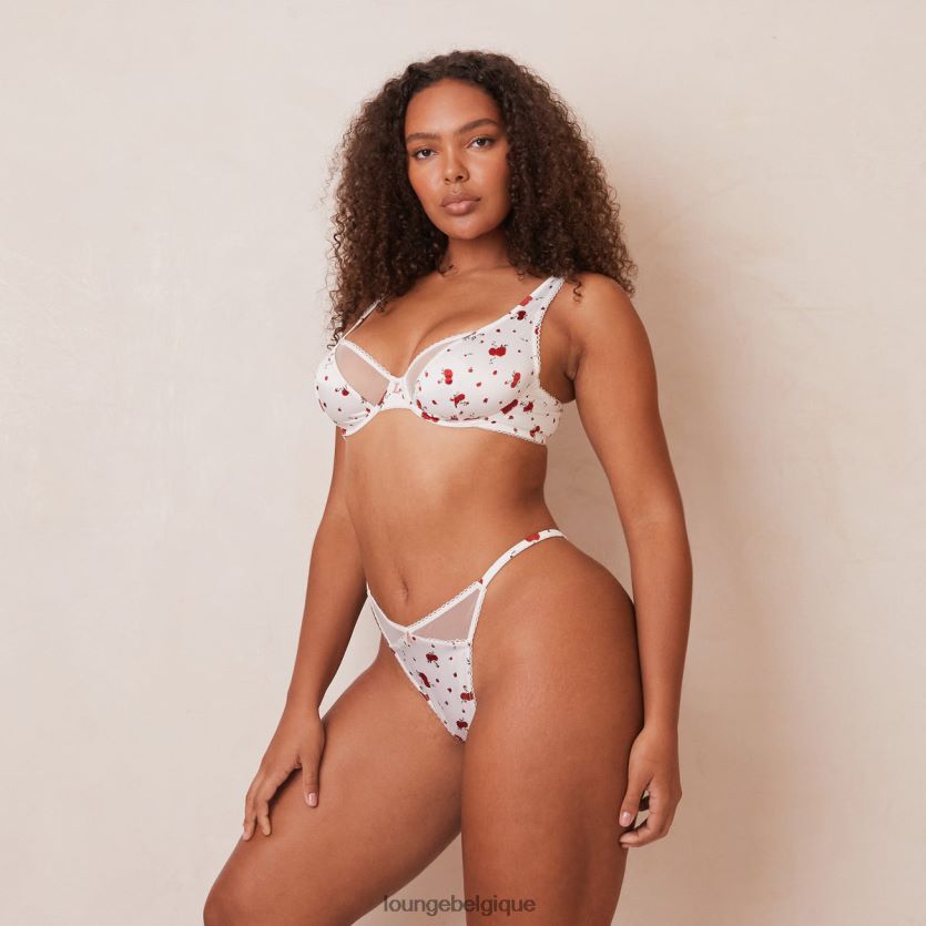 être Lounge femmes ensemble soutien-gorge et string à balconnet rose blanc Z66B8F125 sous-vêtement