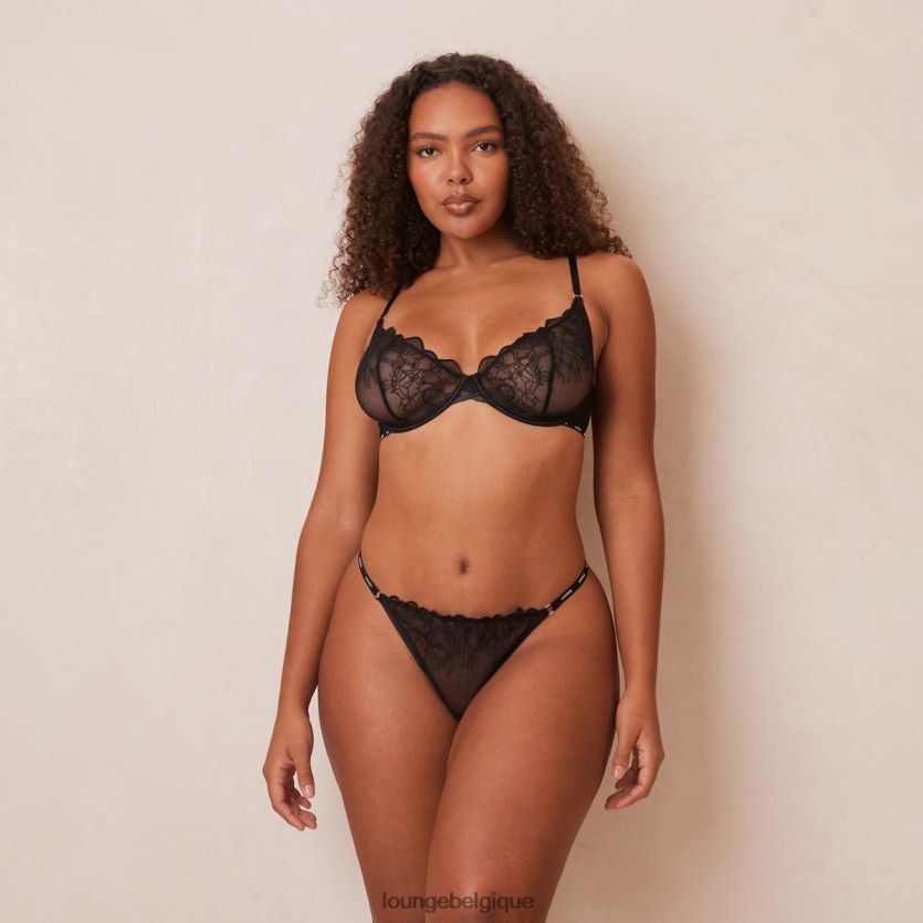 être Lounge femmes ensemble soutien-gorge et string/culotte balconnet illustration noir Z66B8F17 sous-vêtement