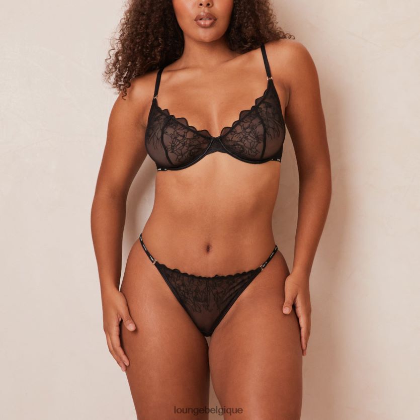 être Lounge femmes ensemble soutien-gorge et string/culotte balconnet illustration noir Z66B8F17 sous-vêtement