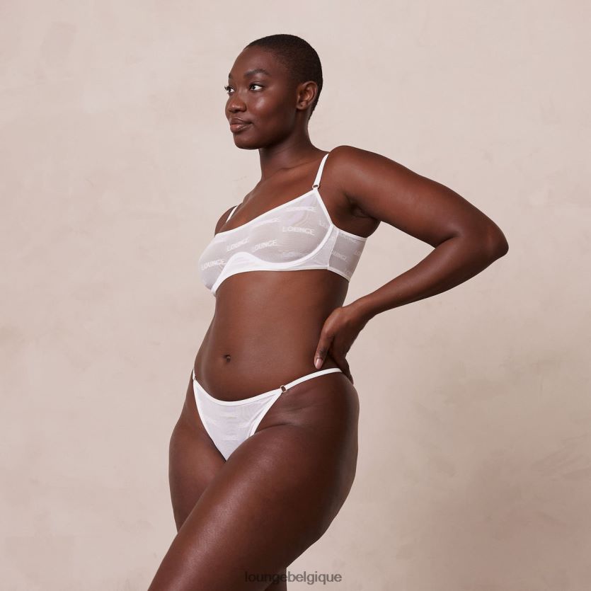 être Lounge femmes ensemble soutien-gorge et string/culotte en maille audacieuse blanc Z66B8F41 sous-vêtement