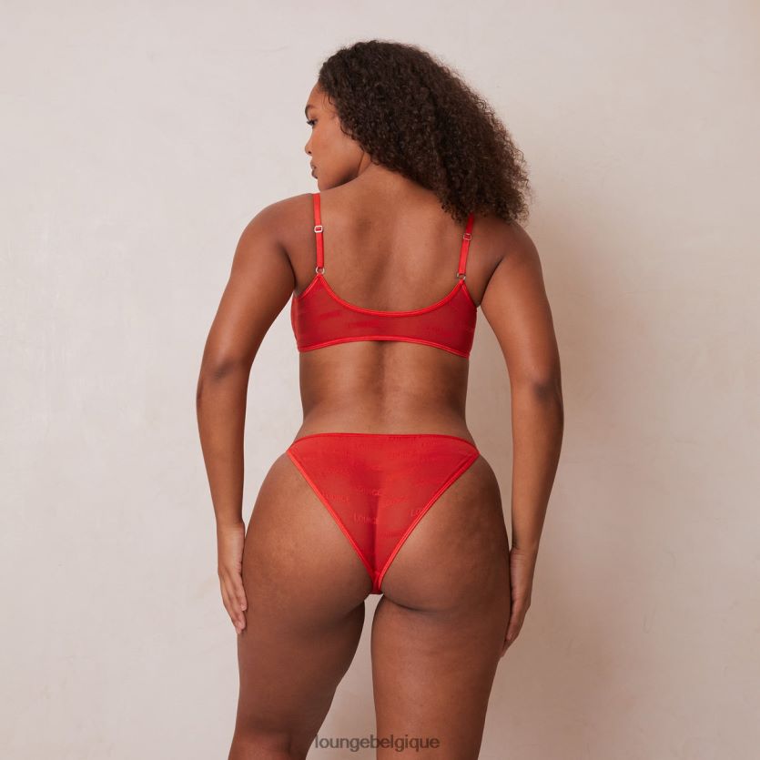 être Lounge femmes ensemble soutien-gorge et string/culotte en maille audacieuse rouge Z66B8F48 sous-vêtement