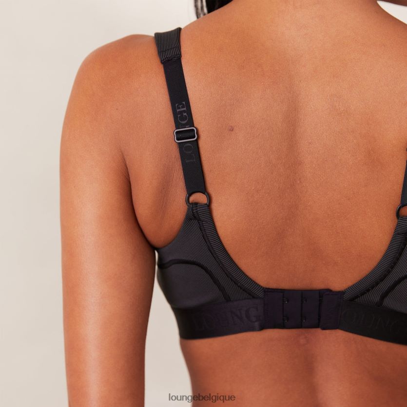 être Lounge femmes ensemble soutien-gorge et string/slips côtelés noir Z66B8F165 sous-vêtement