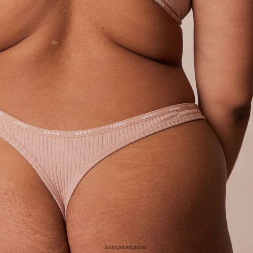 être Lounge femmes ensemble soutien-gorge et string t-shirt côtelé si doux taupe Z66B8F34 sous-vêtement