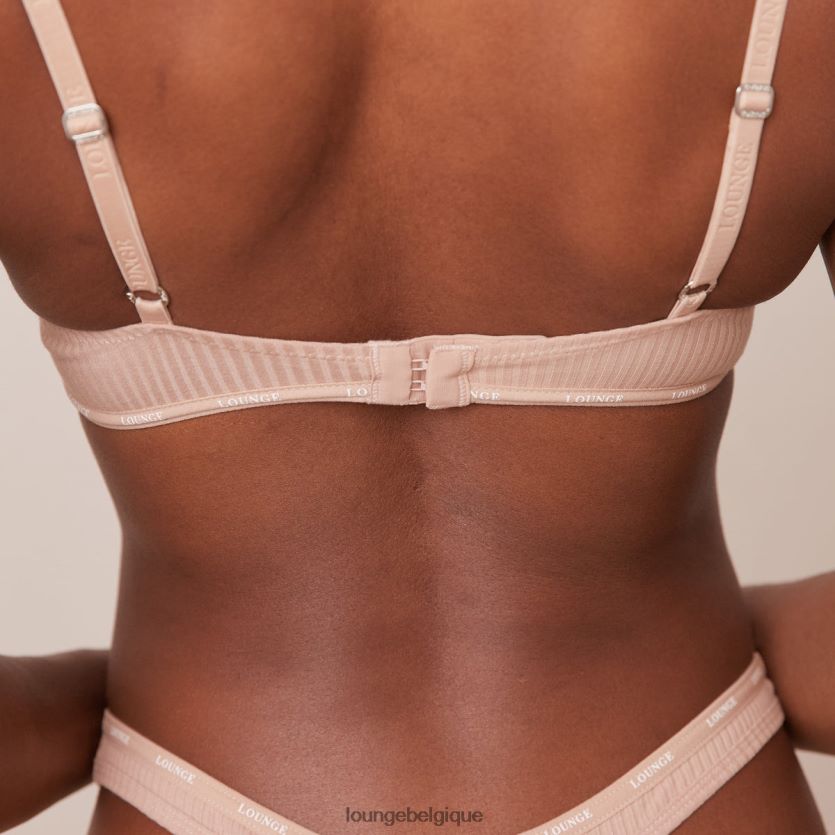 être Lounge femmes ensemble soutien-gorge et string t-shirt côtelé si doux taupe Z66B8F34 sous-vêtement