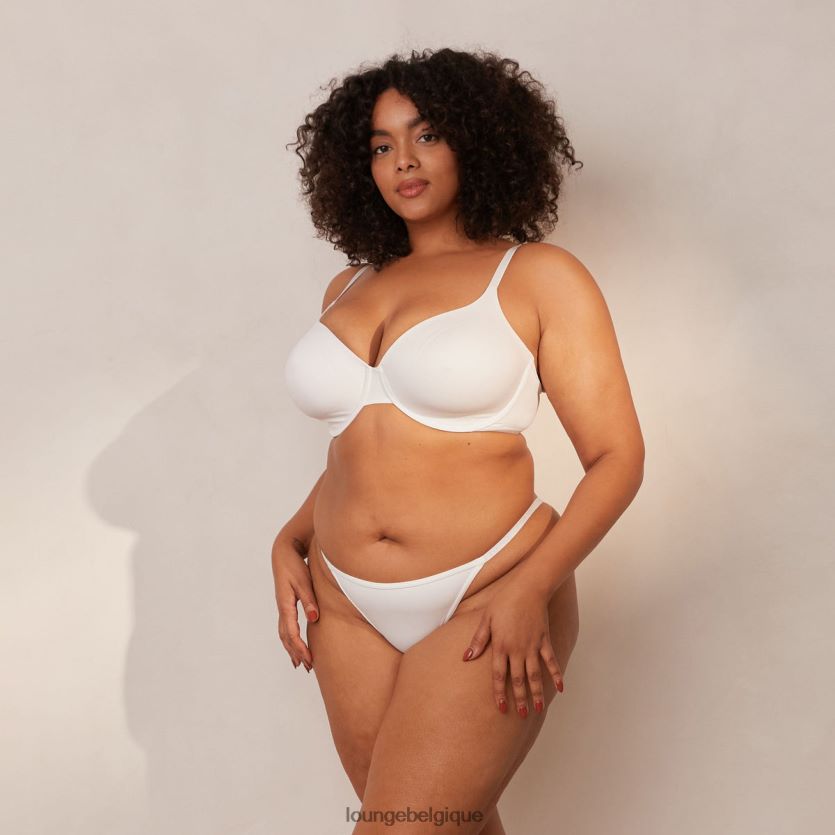 être Lounge femmes ensemble soutien-gorge t-shirt classique lisse et string/culotte blanc Z66B8F150 sous-vêtement