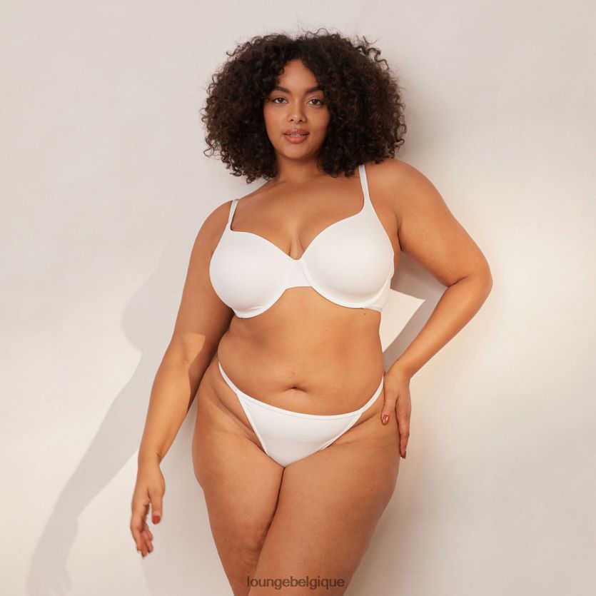 être Lounge femmes ensemble soutien-gorge t-shirt classique lisse et string/culotte blanc Z66B8F150 sous-vêtement