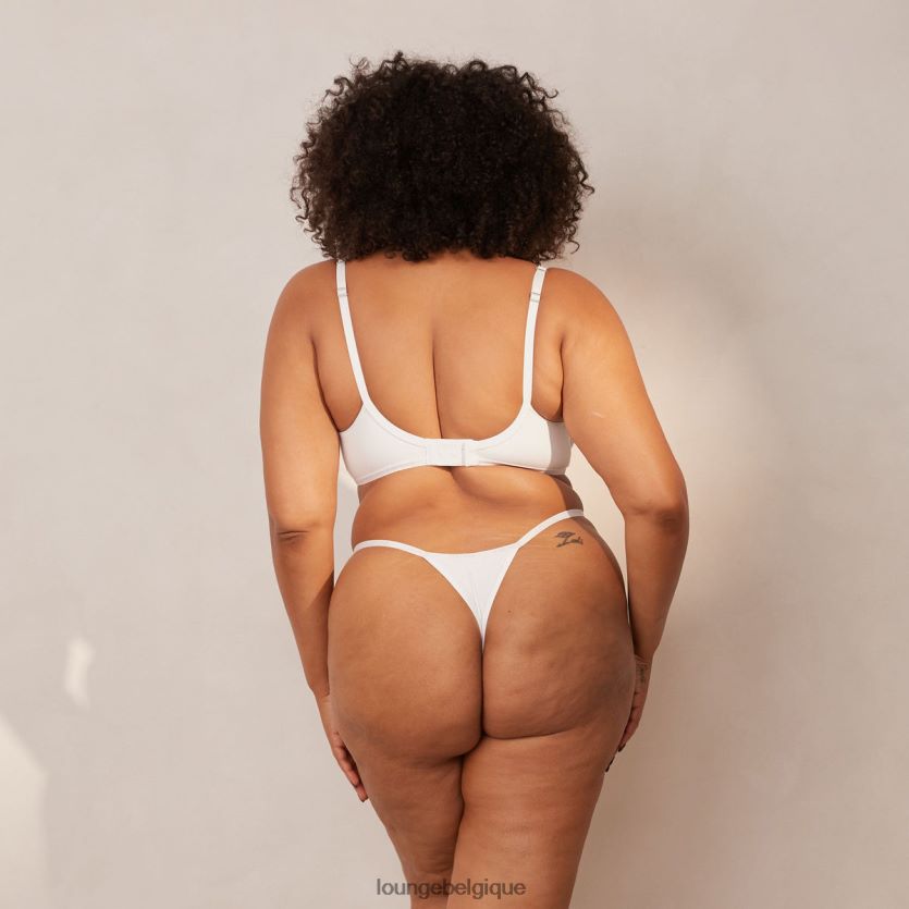être Lounge femmes ensemble soutien-gorge t-shirt classique lisse et string/culotte blanc Z66B8F150 sous-vêtement