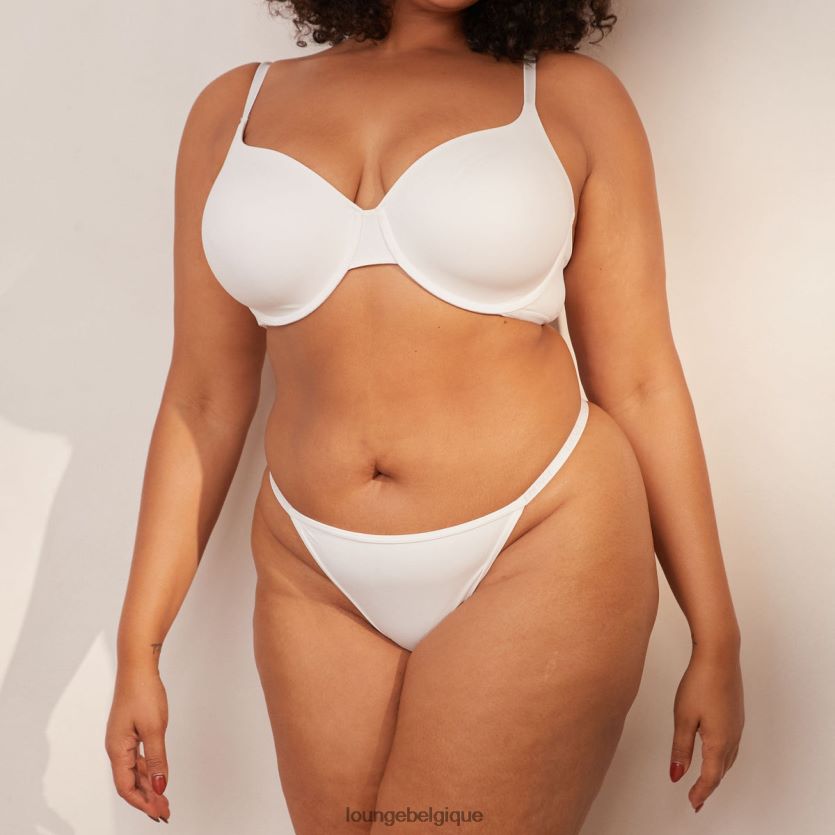 être Lounge femmes ensemble soutien-gorge t-shirt classique lisse et string/culotte blanc Z66B8F150 sous-vêtement