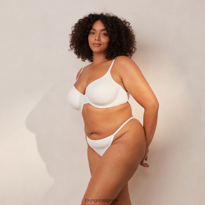 être Lounge femmes ensemble soutien-gorge t-shirt classique lisse et string/culotte blanc Z66B8F150 sous-vêtement