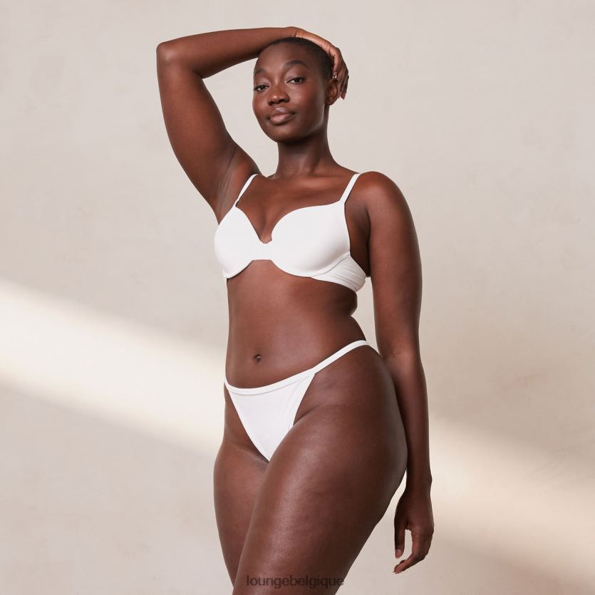 être Lounge femmes ensemble soutien-gorge t-shirt push-up sculpt et string/culotte blanc Z66B8F111 sous-vêtement