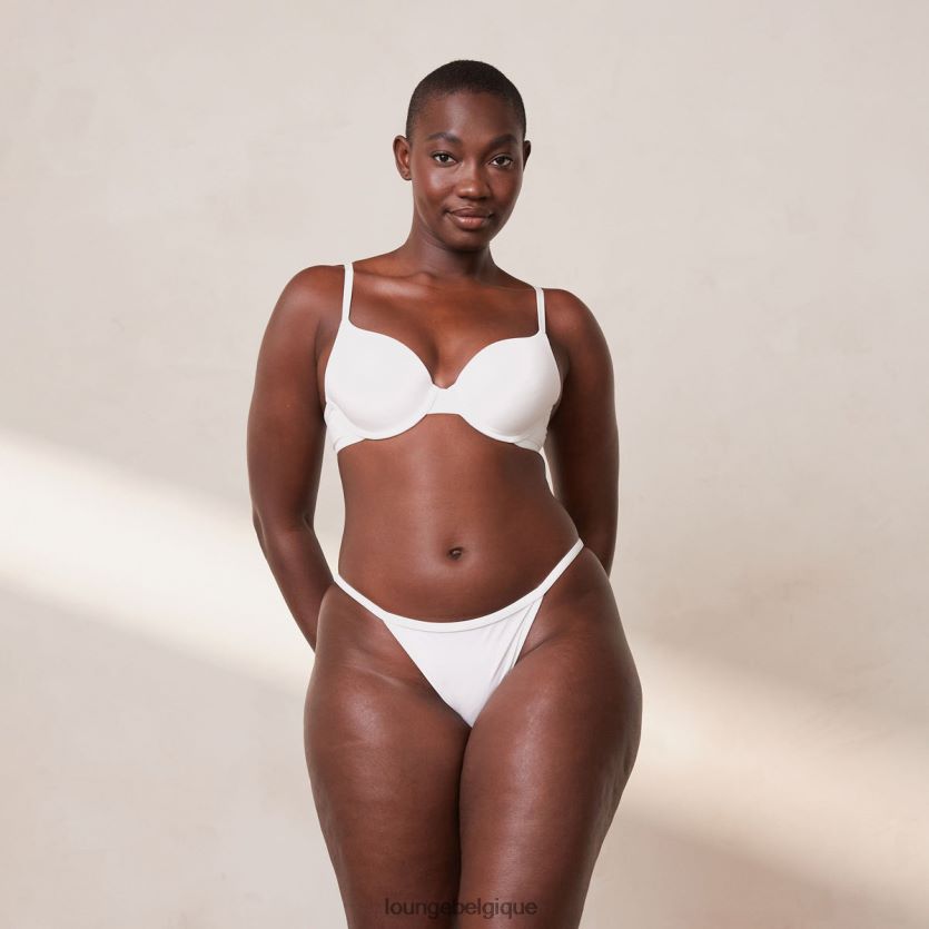 être Lounge femmes ensemble soutien-gorge t-shirt push-up sculpt et string/culotte blanc Z66B8F111 sous-vêtement