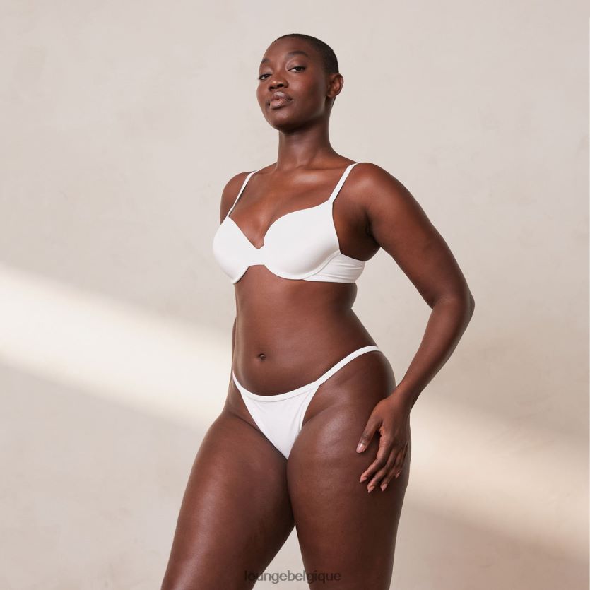 être Lounge femmes ensemble soutien-gorge t-shirt push-up sculpt et string/culotte blanc Z66B8F111 sous-vêtement