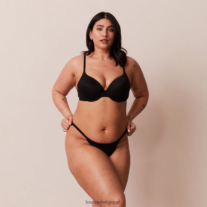 être Lounge femmes ensemble soutien-gorge t-shirt push-up sculpt et string/culotte noir Z66B8F115 sous-vêtement