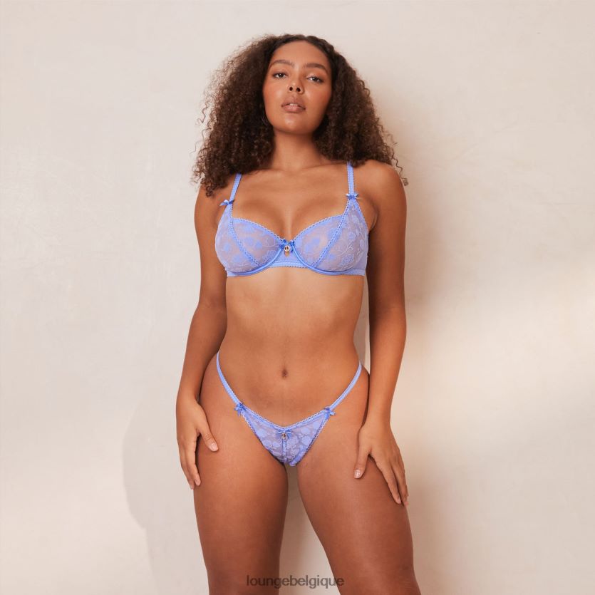 être Lounge femmes soutien-gorge balconnet fleuri floqué et string/slip bleu Z66B8F117 sous-vêtement