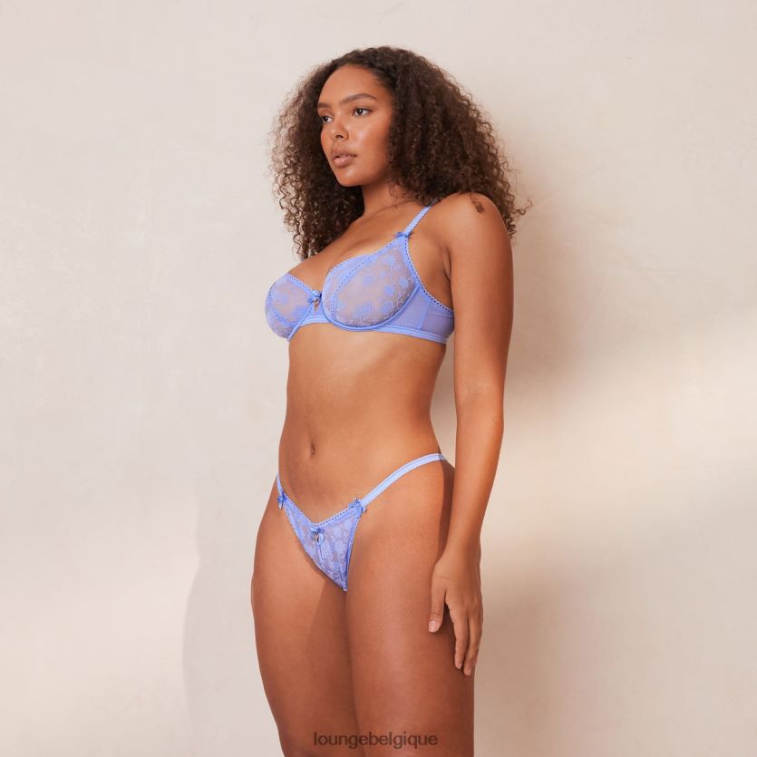 être Lounge femmes soutien-gorge balconnet fleuri floqué et string/slip bleu Z66B8F117 sous-vêtement