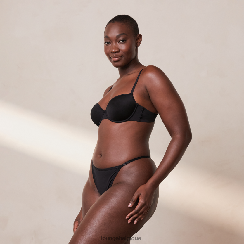 être Lounge femmes votre ensemble t-shirt soutien-gorge et string/culotte de tous les jours noir Z66B8F124 sous-vêtement