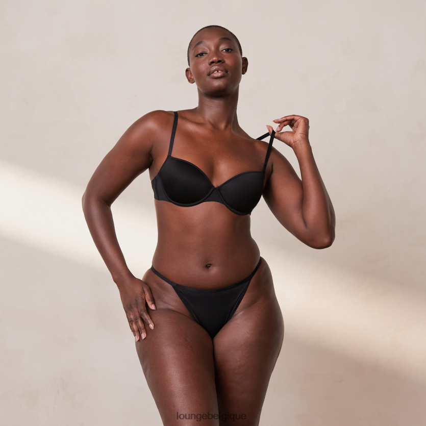 être Lounge femmes votre ensemble t-shirt soutien-gorge et string/culotte de tous les jours noir Z66B8F124 sous-vêtement