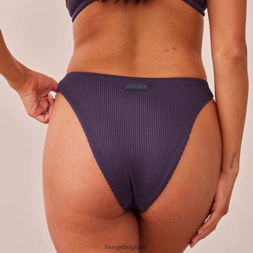 être Lounge femmes culotte triangle côtelée bleu anthracite Z66B8F514 sous-vêtement