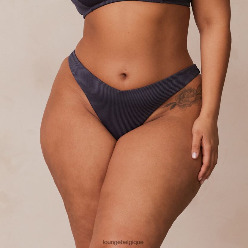 être Lounge femmes culotte triangle côtelée bleu anthracite Z66B8F514 sous-vêtement