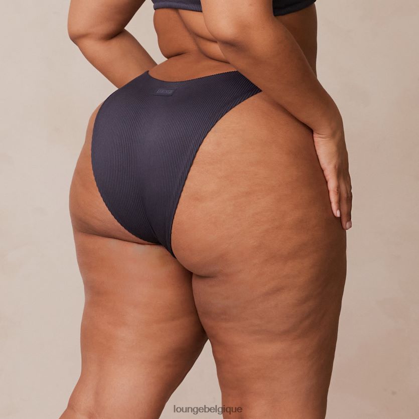 être Lounge femmes culotte triangle côtelée bleu anthracite Z66B8F514 sous-vêtement