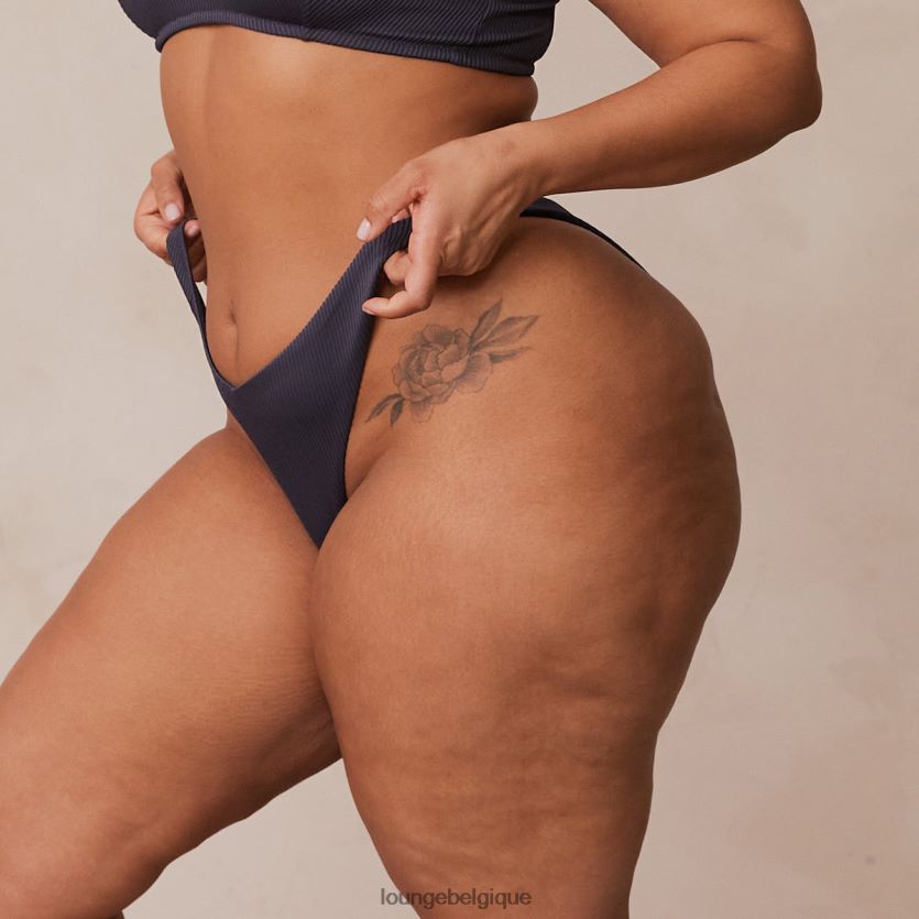 être Lounge femmes culotte triangle côtelée bleu anthracite Z66B8F514 sous-vêtement