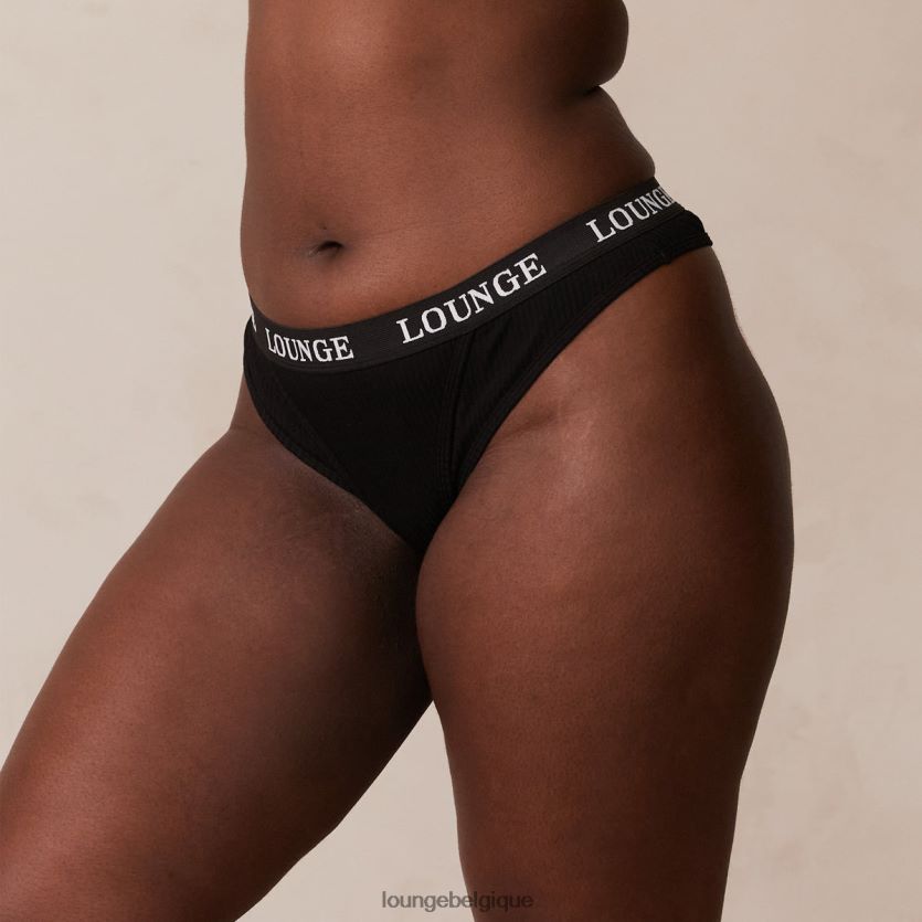 être Lounge femmes string côtelé ultra confort noir Z66B8F730 sous-vêtement
